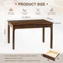 47" Solid Wood Desk with 2 Drawers,Mid Century Modern Fluted Writing Desk., 47.25"L x 22"W x 29.5"H
