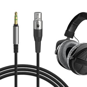 GEEKRIA Audio Cable Compatible with Beyerdynamic DT 900 PRO X, DT 770 PRO X LE Headphone 3.5mm Braided Nylon Replacement Stereo Cord (6ft / 1.7m)