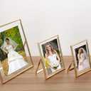 Gold 10x12 Floating Frame 2-Pack for Photo Sizes(7x9''8x10'',8.5x11''),Adjustable Tabletop/Shelf Floating Picture Frame 8x10'',Classy Gift Choice for Wedding,Christmas,Home or Office Decor