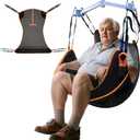 MDSTOP Universal Full Body Patient Lift Sling, Transfer Sling for Elderly & Disabled with Padded, Patient Aid Lift Medical Sling for Shower Bath, Transfer, Positioning and Lifting (Black, L)