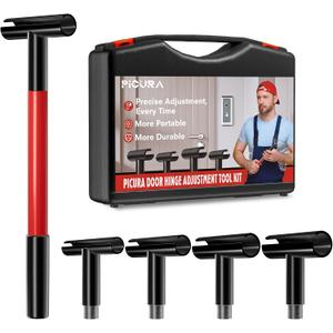 Door Hinge Adjustment Tool Kit, 4 in 1 Rotary Hinge Gap Adjusting Wrench 0.55 in/0.71 in/0.82 in/0.98 in Multi-Size Diameter Heavy Door Hinge Adjuster Alignment Bender Tool