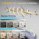 Gold Led Chandelier for Dining Room Light Fixture Modern Led Pendant Light Kitchen Island Lighting Dimmable with Remote 39.37in Led Ceiling Hanging Lamps Chandelier Light Fixture, L39.37in