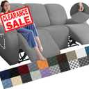 YEMYHOM 8 Pieces Stretch Recliner Sofa Cover Latest Jacquard Reclining Couch Cover with Side Pocket Anti-Slip Fitted 3 Cushion Furniture Slipcovers with Elastic Bottom (Sofa Recliner, Light Gray) (3 Seater)
