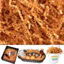 Light Orange Crinkle Cut Paper Shred Filler, 1 LB Basket Filler Shredded Paper, Confetti Stuffing for Basket Filling, Halloween, Thanksgiving, Christmas, Gift Wrapping, Stuffer Party Supplies