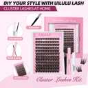 Wispy Lash Clusters Kit 10-18mm Mix D Curl Eye Lashes Wispy Lash Cluster False Eyelash Clusters DIY Lash Extension Kit with Lash Bond & Seal, Lash Glue Remover, Lash Tweezers(U13 Lash Kits)