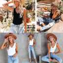 VICHYIE Tank Tops for Women Summer Sleeveless Shirts V Neck Ribbed Slim Fitted Tops Cami Blouses (M)