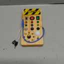 Montessori Toddler Busy Board, Baby Wooden Busy Board with 8 LED Light switches, Sensory Toys Light Switch Toys Travel Toys for 1+ Year Old Baby and Toddler