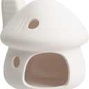 Ceramic Mushroom Aquarium Decor, Betta Fish Cave Hideout for Shrimp, Cichlid, Golfish & Small Frog to Rest Breed, Fish Tank Decoration for Freshwater & Saltwater - White Aquarium Ornament