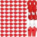 MAQUITA 60 Pcs Whistles Bulk with Lanyard Sports Loud Crisp Sound Whistles for Coach Referees Training Emergency