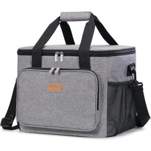 Lifewit Large Lunch Bag Insulated Lunch Box Soft Cooler Cooling Tote for Adult Men Women, Gray 40-Can (24L)