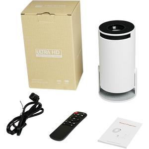 Mini Projector, Support 4K 1080P Portable Projector with Dual Band WIFI6 5G Wireless 5.2 Bluetooth Android 11, 160 ANSI Lumens, 180° Rotatable, Auto Keystone Correction,35"-130" Screen Video Projector