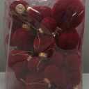 Ornaments - Velvet Flocked Decoration Balls 15 Pcs Shatterproof Red Deep Maroon Tree Hanging Decor Set, 4 6 10 cm Romantic Party Gift for Her