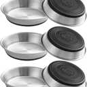 WROSWT Stainless Steel Cat Bowls,Whisker Friendly Shallow Cat Dishes for Food and Water,Non-Slip Silicone Bottom,Heavy Duty,Replacement Kitten Metal Plate for Elevated Stands,6 Pack