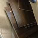 ZttRiee Oval Coffee Table with Sliding Doors, Mid-Century, Walnut
