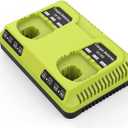 Dual Charger Compatible with for Ryobi 12V-18V ONE+ Batteries, Lithium, P102 P108 P189 P108 P105 P103 P107 PBP004 PBP005 PBP003 PBP002