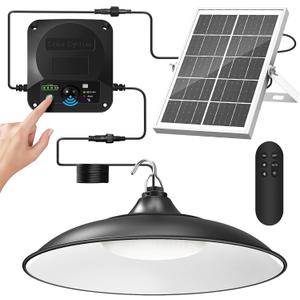 Solar Shed Light Indoor Outdoor, 2000LM Motion Sensor Pendant Light, Daytime, Solar Indoor Lights with 4 Lighting Modes Remote Control for Barn, Patio, Gazebo, Shop, Garage (1 Pack)