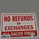 SmartSign (Pack of 2) 7 x 10 inch No Refunds Or Exchanges - All Sales Final Sign, Digitally Printed, 55 mil HDPE Plastic, Red and White, Made in USA