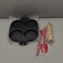 Egg Frying Pan, Fried Egg Pan Nonstick 4 Cups Pancake Pan Aluminium Alloy Cooker for Breakfast, Egg Pan Suitable for Gas & Induction (Black) (7.3 in No Lid)