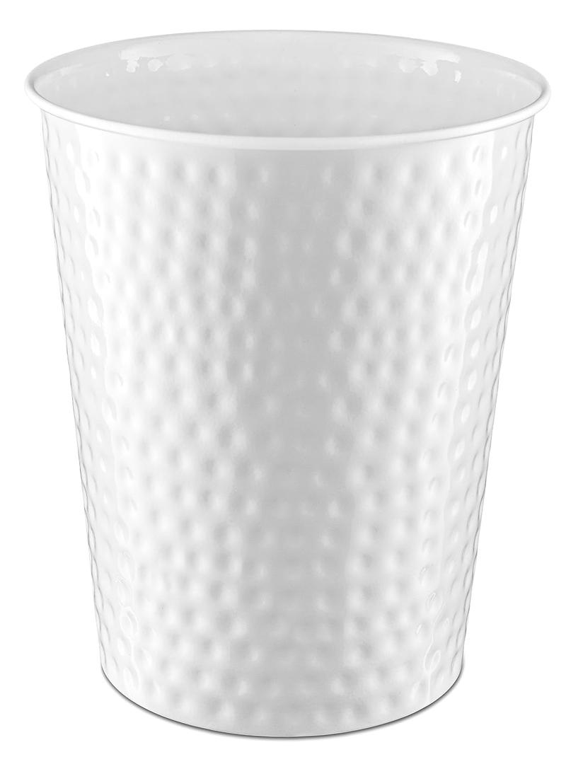 Monarch Abode Metal Bathroom Trash Can Waste Basket for Bedroom, Office Desk, & Dorm, Hand Hammered, Durable Decorative White Small Trash Can Bathroom Garbage Bin Wastebasket