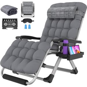 Suteck Oversized Zero Gravity Chair,500LBS 33In XXL Outdoor Recliner Chairs
w/Removable Cushion&Headrest, Camping Lounge Chair w/ Upgraded Lock&Footrest, Reclining Patio Chairs for Indoor Outdoor