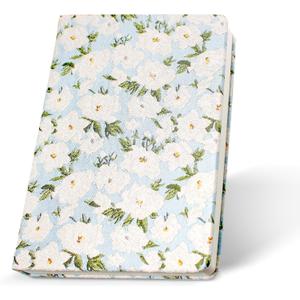 A5 Fabric-Bound Notebook  200 Pages, 120GSM, Embossed Texture, Comfortable Cover, No Ink Bleed (numerous flower)