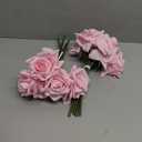 Artificial Roses Single Stem 10pcs Fake Silk Flower Arrangement Bouquet for Home Party Wedding Decoration(Light Pink) (Light Pink(not Include Vase))