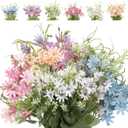 Avxdbr 6Pcs Artificial Flowers Artificial Daisy Flower Colorful Mixed Bundles Faux Wildflower Plants Long Stem Flowers for Home Indoor Outside Garden Vase Decor