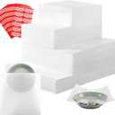 515Pcs Dish Packing Supplies for Moving, 275 Cushion Foam Pouches & Sheets 4 Sizes (7.8"x7.8", 12"x7.8", 12"x12", 16"x12") with 240 Fragile Stickers Plate Packing Sleeves for Moving, Shipping, Storage