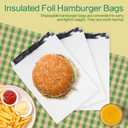200 Pack Sandwich Wrappers, 10 Inch Aluminum Insulated Hot Dog Wrap Pouch, 4lb Foil Hamburgers Bags for Breakfast, Lunch, Food Truck, Burritos, BBQ, Fast Food, Serving, Grease Resistance | Foldable