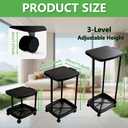 Collapsible13 Gallon Trash Bag Holder Height Adjustable (3 levels) Portable Trash Bag Holder with Lid, Stand with 4-Wheels Plastic Outdoor Trash Can Suitable Kitchen Garbage Can for Outside Indoor