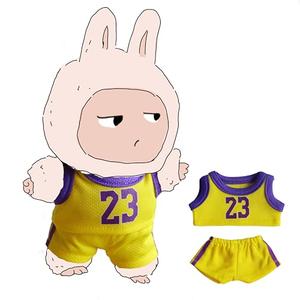 17cm Doll Clothes Set, 2-Piece Yellow Basketball Jersey & Shorts Outfit, Sport Style Premium Fabric, for 6.7 Inch Dolls (Doll Not Included) Pack Of 5