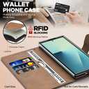 Oududianzi Leather Wallet Case for Samsung Galaxy Z Fold 7, PU Leather Flip Cover with Card Slots, Wrist Strap & Kickstand, Protective Phone Case, Dark Brown