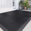 DEXI Front Door Mat Outside Entrance, 36x48 Heavy Duty Non-Slip Rubber Entry Mats, Dirt Trapping Waterproof Low-Profile Welcome Doormat for Entryway, Black Cone Nubs, 36" X 48" (Rectangular) 