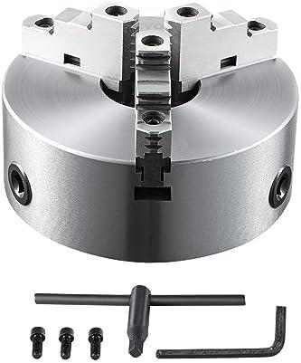 VEVOR 3-Jaw Lathe Chuck, 10'', Self-Centering Lathe Chuck, 0.24-9.84 in/6-250 mm Clamping Range with T-key Fixing Screws Hexagon Wrench, for Lathe 3D Printer Machining Center Milling Drilling Machine