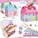 134 Ice Cream Party Favors Two Sweet Birthday Party Supplies Notebook Pen Box Ring Sticker Toy Gift Goodie Bag Stuffer Kid Girl Candyland Decorations Donut Ice Cream Party Supplies