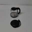 Elite Gourmet EKT1001 Electric 1.0L BPA-Free 1100W Glass Kettle Cordless 360 Base, Stylish Blue LED Interior, Handy Auto Shut-Off Function  Quickly Boil Water For Tea & More, Black