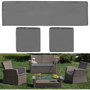 Lounsweer 3 Pcs Outdoor Cushion Covers Patio Cushion Replacement Covers 2 Covers 18 x 18 x 2 and 1 Cover 42 x 18 x 3 for Patio Furniture Outdoor Washable Water Resistant for Couch Sofa (Dark Gray)