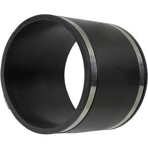 6I4I Flexible PVC Coupling with Stainless Steel Clamps, 6.6" Inner Diameter for 6" Nominal Pipe, Black