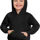 Haloumoning Baby Toddler Kid Boy Hooded Sweatshirts Fleece Hoodies Ear Hoodie Pullover Clothes with Pocket 1-8 Years (Black)