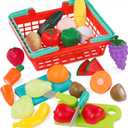 Battat  Play Food Toy for Kids  Cooking Chef Role Play Toys Pretend  Farmers Market Produce Basket  Toddler Pretend Fruit  2+ Years  Farmers Market Produce Basket (Red)