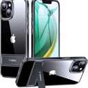 TORRAS MoonClimber for iPhone 15 Plus Case, [3 Stand Ways][Non-Yellowing] Military Grade Shockproof Protective Slim Hard Clear Phone Case with Stand 6.7'' 2022, Black