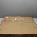 24' Glass Lazy Susan Turntable, Clear Sliver, Lazy Susan for Tabletop, 0.24' Thick Tempered Glass Rotating Tray with 6 Wheels