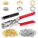 1282Pcs Grommet Tool Kit, Eyelet Kit with Leather Hole Punch Pliers, 1/2 Inch 12mm(Inside) Grommet Eyelet Pliers with 1280 Metal Eyelets with Washers for Fabric, Leather, Belt, Shoes