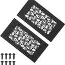 PATIKIL 6 x 3 Inch Door Air Vent Cover, 2 Pcs Heavy Duty Aluminum Grille Ventilation Cover Louvered with Mounting Screws for Cabinet Wardrobe Door, Black