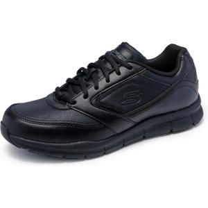 Skechers Men's Nampa Food Service Shoes (10.5 Wide, Black)