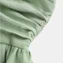 WDIRARA Girl's Tie Shoulder Layered Ruffle Swing Dress Smocked Ruched A Line Cami Dress (Green)