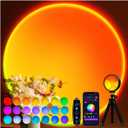 Sunset Lamp, Sun Light Projector for Aesthetic Room Decor,RGB Color Changing Night Light Mood Lighting for Bedroom,Gifts for Girl Kid Adults, 360Rotation LED Light for Party TikTok Live Photography