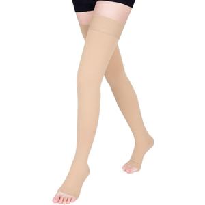 15-20 mmHg Compression Stockings for Women & Men, Thigh High Compression Socks Medical Graduated Compression Support for Edema, Varicose Veins, M
