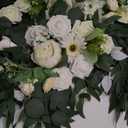 Wedding Arch Faux Flowers Set of 2, Welcome Sign Floral Decoration and Wedding Signs for Ceremony Reception Table Home Decoration (2ps White)