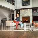 Regalo Safety 192" Double Door Super Wide Baby Gate & Play Yard, 8-Panel Adjustable Safety Gate for Doorways & Large Openings, Hardware Mounted Gate for Babies, Toddlers & Pets